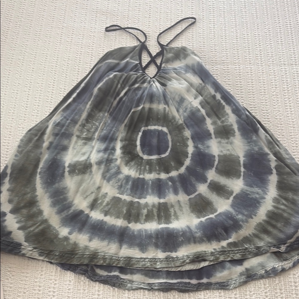 Billabong Gray and White Tie-Dye Women's Top